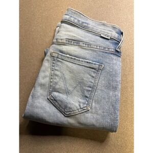 MOTHER The Mid Rise Dazzler‎ Ankle Jeans Light Wash Distressed Size 24 $200